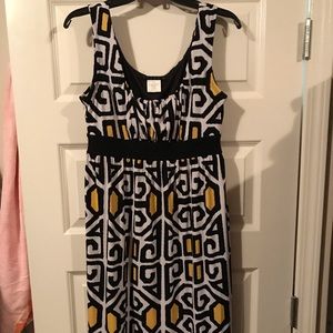 Tiana B. Black, white and yellow tank dress